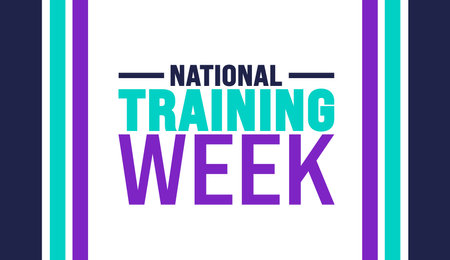 National Training Week is observed every year in August. Holiday concept. Template for background, banner, card, poster, placard, design template with unique shapesのイラスト素材