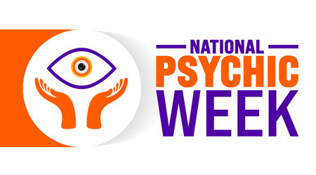 National Psychic Week is observed every year in August. Holiday concept. Template for background, banner, card, poster, placard, design template with unique shapesのイラスト素材