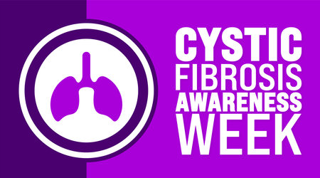 Cystic Fibrosis Awareness Week is observed every year in August. Holiday concept. Template for background, banner, card, poster, placard, design template with unique shapesのイラスト素材