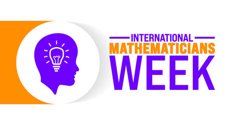 International Mathematicians Week is observed every year in August. Holiday concept. Template for background, banner, card, poster, placard, design template with unique shapesのイラスト素材