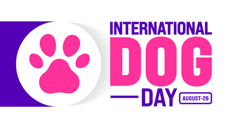 International Dog Day is observed every year in August. Holiday concept. Template for background, banner, card, poster, placard, design template with unique shapesのイラスト素材