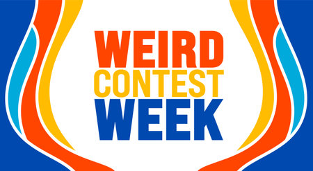 Weird Contest Week is observed every year in August. Holiday concept. Template for background, banner, card, poster, placard, design template with unique shapes with standard colorのイラスト素材