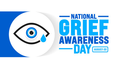 Grief Awareness Day is observed every year in August. Holiday concept. Template for background, banner, card, poster, placard, design template with unique shapesのイラスト素材
