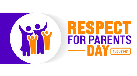 Respect for Parents Day is observed every year in August. Holiday concept. Template for background, banner, card, poster, placard, design template with unique shapes with standardのイラスト素材