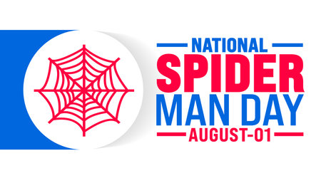 National Spider Man Day is observed every year in August. Holiday concept. Template for background, banner, card, poster, placard, design template with unique shapes with standardのイラスト素材