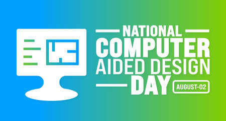 National Computer Aided Design Day is observed every year in August. Holiday concept. Template for background, banner, card, poster, placard, design template with unique shapes witのイラスト素材