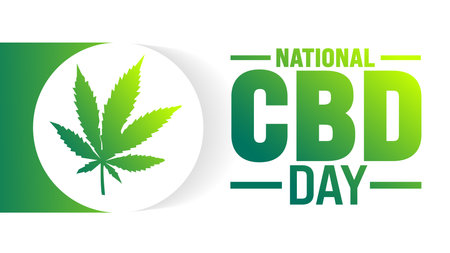 National CBD Day is observed every year in August. Holiday concept. Template for background, banner, card, poster, placard, design template with unique shapes with standard color.のイラスト素材