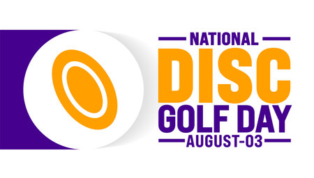 National Disc Golf Day is observed every year in August. Holiday concept. Template for background, banner, card, poster, placard, design template with unique shapes with standardのイラスト素材