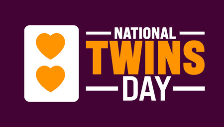 National Twins Day is observed every year in August. Holiday concept. Template for background, banner, card, poster, placard, design template with unique shapes with standard colorのイラスト素材