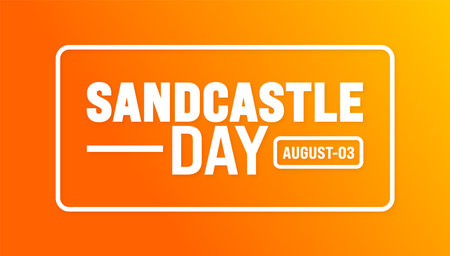 Sandcastle Day is observed every year in August. Holiday concept. Template for background, banner, card, poster, placard, design template with unique shapes with standard color.のイラスト素材