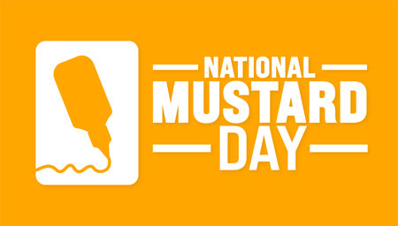 National Mustard Day is observed every year in August. Holiday concept. Template for background, banner, card, poster, placard, design template with unique shapes with standardのイラスト素材