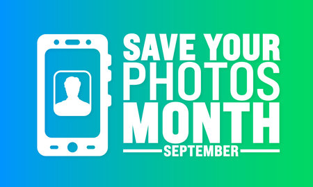 Save Your Photos Month is observed every year in September. Holiday concept. Template for...