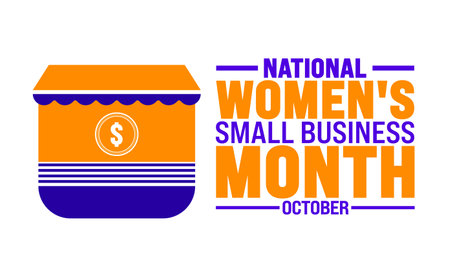 National Women's Small Business Month background or banner design template is observed every year in October. Holiday concept. Template for card, poster, placard, template. eps 10のイラスト素材