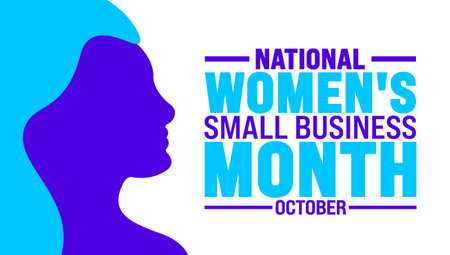 National Women's Small Business Month background or banner design template is observed every year in October. Holiday concept. Template for card, poster, placard, template. eps 10のイラスト素材