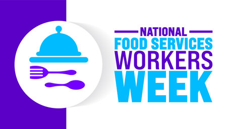 National Food Services Workers Week background or banner design template is observed every year in October. Holiday concept. Template for card, poster, placard, template. eps 10のイラスト素材