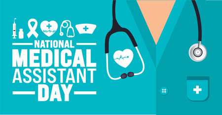 National Medical Assistant Day background or banner design template is observed every year in October. Holiday concept. Template for card, poster, placard, template. eps 10のイラスト素材