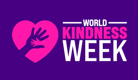 World Kindness Week background or banner design template is observed every year in November. Holiday concept. Template for card, poster, placard, template.のイラスト素材