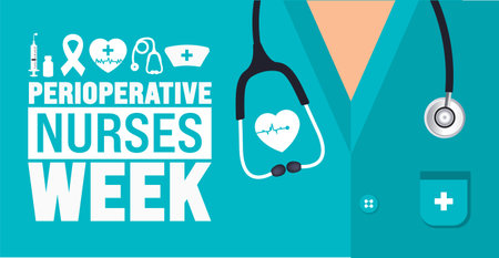 Perioperative Nurses Week background or banner design template is observed every year in November. Holiday concept. Template for card, poster, placard, template.のイラスト素材