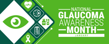 National Glaucoma Awareness Month. Vector illustration for banner, card, poster and flyer