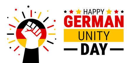 Germany National Day. Holiday concept. Template for background, banner, card, poster with text inscription. Vector illustration.のイラスト素材