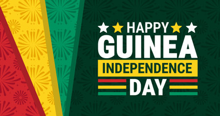 Happy Guinea-Bissau Independence Day. Greeting card design template.のイラスト素材