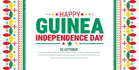 Guinea Independence Day typography poster, banner, flyer, vector illustrationのイラスト素材