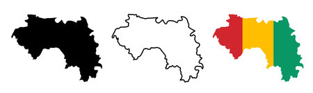 silhouette map of the Republic of Guinea on a white backgroundのイラスト素材