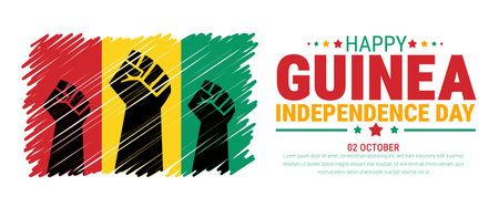 Guinea Independence Day typography poster, banner, flyer, vector illustrationのイラスト素材