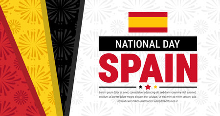 National spain day banner, poster, flyer. Vector illustration.のイラスト素材