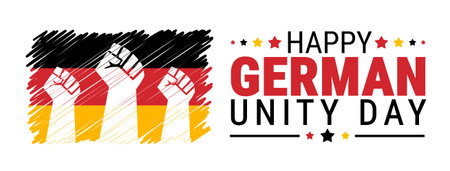 Germany Independence Day vector illustration. National holiday of Germany. Flag of Germany with clenched fists.のイラスト素材