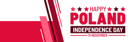Poland Independence Day. Holiday concept. Template for background, banner, card, poster with text inscription. Vector illustration.のイラスト素材