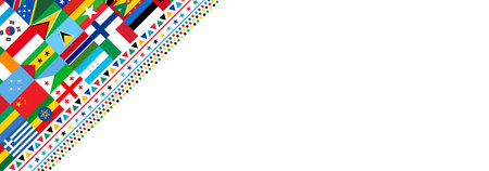 Geometric background with the colors of the national flag. Vector illustrationのイラスト素材