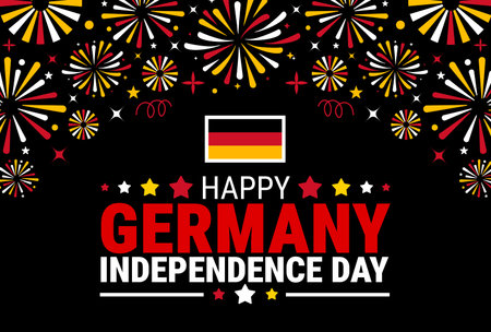 Germany Independence Day. Holiday concept. Template for background, banner, card, poster with text inscription. Vector illustration.のイラスト素材