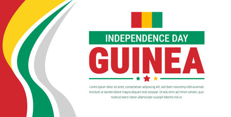 Guinea Independence Day vector illustration. Suitable for greeting card, poster and banner.のイラスト素材