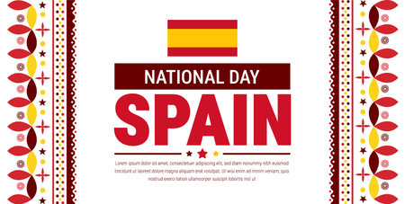 National spain day banner design template. Can be used for greeting card, invitation, poster and brochure.のイラスト素材