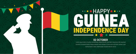 Guinea Independence Day Vector Illustration. Suitable for greeting card, poster and banner.のイラスト素材