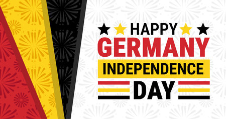 Germany Independence Day. Holiday concept. Template for background, banner, card, poster with text inscription. Vector illustration.のイラスト素材