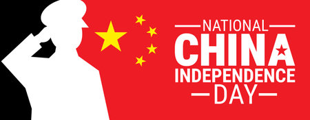 National China Independence Day. 26 October. Holiday concept. Template for background, banner, card, poster with text inscription. Vector illustration.のイラスト素材