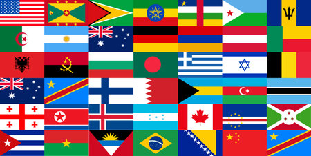 Flags of the world. Vector illustration of the flags of the world.のイラスト素材
