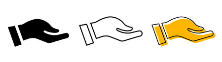 Hand icon. Vector illustration. Isolated on a white background.のイラスト素材