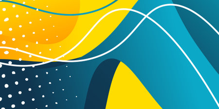 Abstract background with wavy lines and dots. Vector Illustration.のイラスト素材