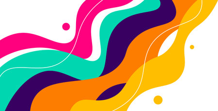 Colorful abstract background with dynamic waves. Vector illustration for your designのイラスト素材