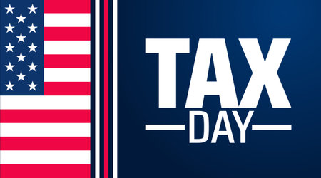 Tax Day. United States of America flag background. vector illustration.のイラスト素材