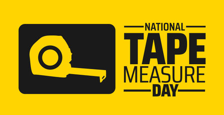 National Measuring Tape Day. May 9. Holiday concept. Template for background, banner, card, poster with text inscription. Vector illustration.のイラスト素材