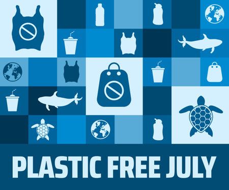 Plastic free icons set. Simple set of plastic free vector icons for web designのイラスト素材