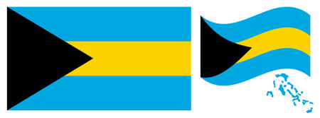Flag of the Commonwealth of The Bahamas in official colors and Proportion Correctly.のイラスト素材
