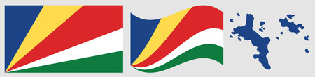 Seychelles flag vector icon set. National flag of Seychellesのイラスト素材