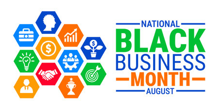 Black friday sale banner with business icons on white background, stock vectorのイラスト素材