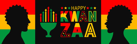 Happy kwanzaa. Vector illustration of a greeting card.のイラスト素材
