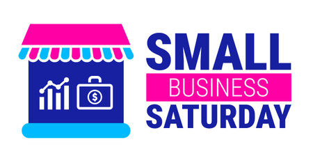 Small business Saturday sale banner. Vector illustration in flat design style.